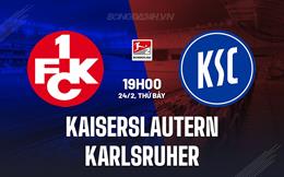 Nhận định Kaiserslautern vs Karlsruher 19h00 ngày 24/2 (Hạng 2 Đức 2023/24)
