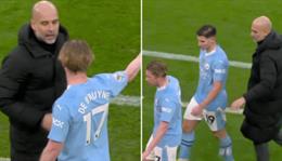 Kevin De Bruyne tức giận vì bị thay ra, Pep phản ứng thế nào?