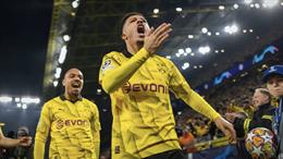 Sancho hạnh phúc sau khi ghi bàn giúp Dortmund lọt tứ kết Cúp C1