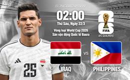 Nhận định Iraq vs Philippines (02h00 ngày 22/3): Khó có bất ngờ