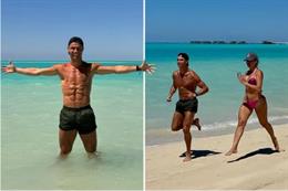 Ronaldo và bạn gái dạo chơi bên bờ biển