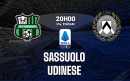 Nhận định bóng đá Sassuolo vs Udinese 20h00 ngày 1/4 (Serie A 2023/24)
