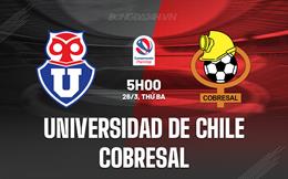 Nhận định Universidad de Chile vs Cobresal 5h00 ngày 26/3 (VĐQG Chile 2024)