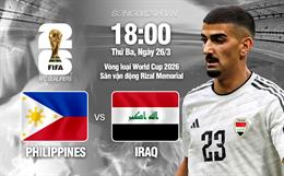 Nhận định Philippines vs Iraq (18h00 ngày 26/3): Khách lấn át chủ