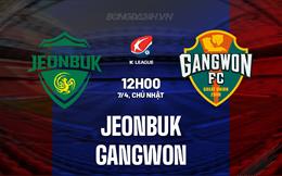 Nhận định bóng đá Jeonbuk vs Gangwon 12h00 ngày 7/4 (VĐQG Hàn Quốc 2024)