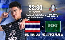 Trực tiếp bóng đá U23 Thái Lan vs U23 Saudi Arabia 22h30 ngày 19/4 (VCK U23 châu Á 2024)