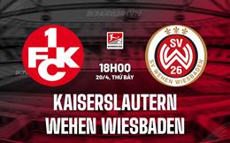 Nhận định Kaiserslautern vs Wehen Wiesbaden 18h00 ngày 20/4 (Hạng 2 Đức 2023/24)