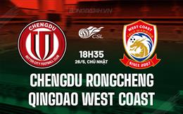 Nhận định Chengdu Rongcheng vs Qingdao West Coast 18h35 ngày 26/5 (VĐQG Trung Quốc 2024)