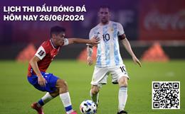 Lịch thi đấu bóng đá hôm nay 26/6: Georgia - Bồ Đào Nha; Chile - Argentina