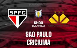 Nhận định Sao Paulo vs Criciuma 6h00 ngày 28/6 (VĐQG Brazil 2024)