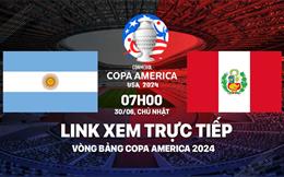 Trực tiếp Argentina vs Peru link xem bóng đá Copa America 2024 hôm nay