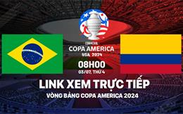Trực tiếp Brazil vs Colombia link xem Copa America 2024 hôm nay: Phân định ngôi đầu