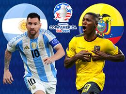 Trực tiếp kết quả Argentina vs Ecuador 8h00 ngày 5/7 (Copa America 2024)