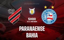 Nhận định bóng đá Paranaense vs Bahia 5h00 ngày 11/7 (VĐQG Brazil 2024)