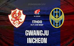 Nhận định bóng đá Gwangju vs Incheon 17h00 ngày 14/7 (VĐQG Hàn Quốc 2024)