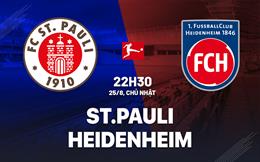 Nhận định bóng đá St.Pauli vs Heidenheim 22h30 ngày 25/8 (Bundesliga 2024/25)