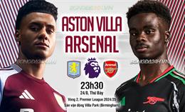 Nhận định Aston Villa vs Arsenal (23h30 ngày 24/8): Pháo thủ dễ mất điểm