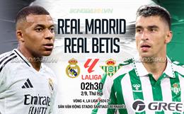 Nhận định Real Madrid vs Betis (02h30 ngày 2/9): Giải tỏa căng thẳng