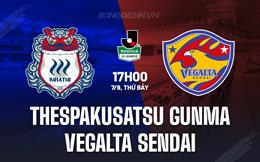 Nhận định Thespakusatsu Gunma vs Vegalta Sendai 17h00 ngày 7/9 (Hạng 2 Nhật Bản 2024)