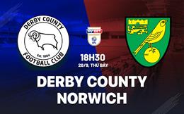 Nhận định bóng đá Derby County vs Norwich 18h30 ngày 28/9 (Hạng nhất Anh 2024/25)