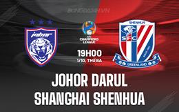 Nhận định Johor Darul vs Shanghai Shenhua 19h00 ngày 1/10 (AFC Champions League Elite 2024/25)