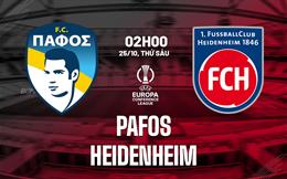 Nhận định Pafos vs Heidenheim 2h00 ngày 25/10 (Conference League 2024/25)