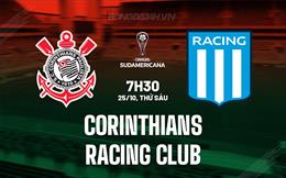 Nhận định Corinthians vs Racing Club 7h30 ngày 25/10 (Copa Sudamericana 2024)