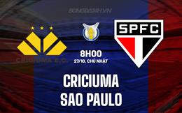 Nhận định Criciuma vs Sao Paulo 8h00 ngày 27/10 (VĐQG Brazil 2024)