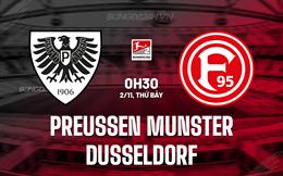 Nhận định Preussen Munster vs Dusseldorf 0h30 ngày 2/11 (Hạng 2 Đức 2024/25)