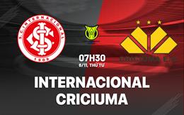 Nhận định Internacional vs Criciuma 7h30 ngày 6/11 (VĐQG Brazil 2024)