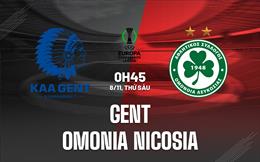 Nhận định Gent vs Omonia Nicosia 0h45 ngày 8/11 (Conference League 2024/25)