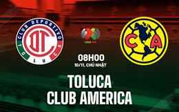 Nhận định bóng đá Toluca vs Club America 8h00 ngày 10/11 (VĐQG Mexico 2024/25)