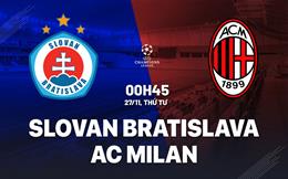 Nhận định Slovan Bratislava vs AC Milan 0h45 ngày 27/11 (Champions League 2024/25)