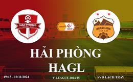 Trực tiếp Hải Phòng vs HAGL link xem V-League 19/11/2024