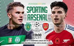 Hủy diệt Sporting, Arsenal chen vào top 8 của Champions League