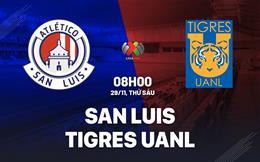 Nhận định San Luis vs Tigres UANL 8h00 ngày 29/11 (VĐQG Mexico 2024/25)