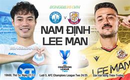 Nhận định Nam Định vs Lee Man (19h00 ngày 27/11): Sớm giành vé đi tiếp