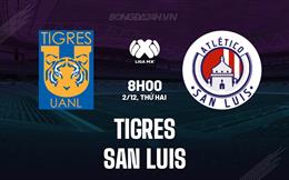 Nhận định Tigres vs San Luis 8h00 ngày 2/12 (VĐQG Mexico 2024/25)