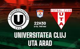 Nhận định Universitatea Cluj vs UTA Arad 22h30 ngày 2/12 (VĐQG Romania 2024/25)