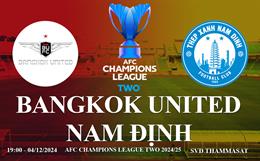 Trực tiếp Bangkok United vs Nam Định link xem trên Youtube