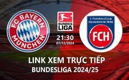 Xem trực tiếp Bayern vs Heidenheim 21h30 ngày 7/12/2024 trên kênh nào?