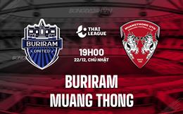 Nhận định Buriram vs Muang Thong 19h00 ngày 22/12 (VĐQG Thái Lan 2024/25)