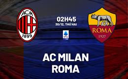 Nhận định AC Milan vs Roma (02h45 ngày 30/12): Làm khó chủ nhà