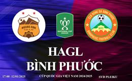 Trực tiếp HAGL vs Bình Phước link xem cúp quốc gia 2024/25