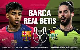 Nhận định Barcelona vs Betis (03h00 ngày 16/1): Thẳng tiến vào tứ kết