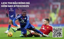 Lịch thi đấu, trực tiếp bóng đá hôm nay 7/2: Man Utd vs Leicester