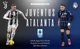 Nhận định Juventus vs Atalanta (2h45 ngày 10/3): Niềm tin vào chủ nhà