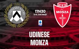 Nhận định bóng đá Udinese vs Monza 17h30 ngày 11/5 (Serie A 2024/25)