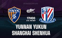 Nhận định Yunnan Yukun vs Shanghai Shenhua 17h00 ngày 2/8 (VĐQG Trung Quốc 2025)