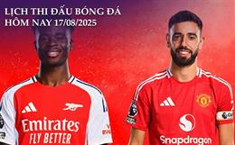 Lịch thi đấu, trực tiếp bóng đá hôm nay 17/8/2025: Man United vs Arsenal